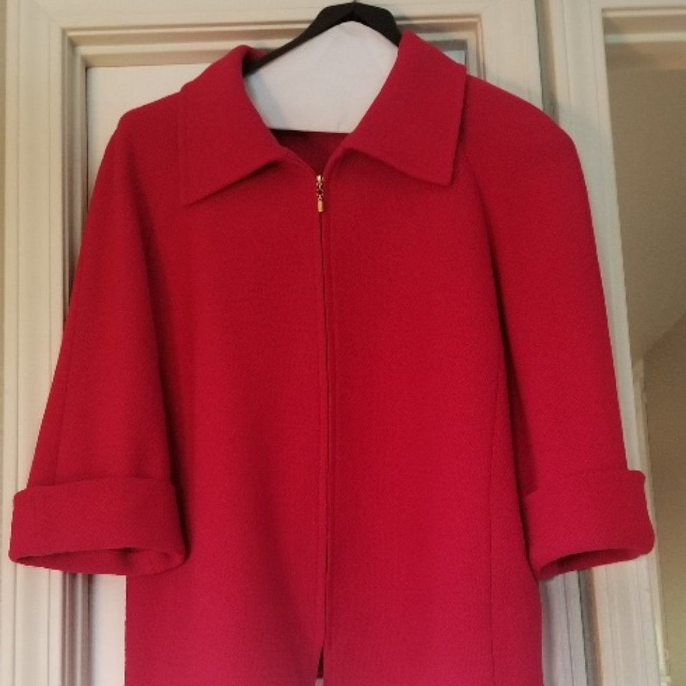 St. John Collection Slub Car Coat/Jacket